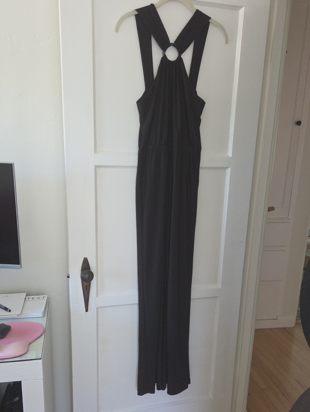 Kaileigh Black Wide-Leg Jumpsuit with Ring Detail